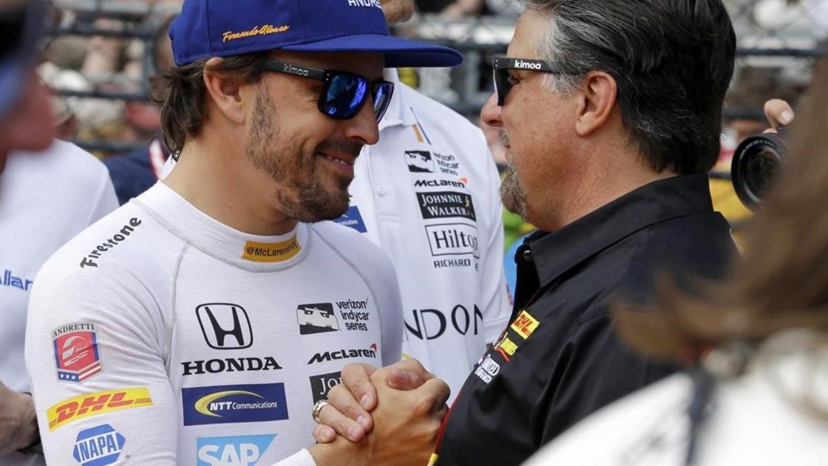 Fernando Alonso y Michael Andretti ya estuvieron juntos, en Indianápolis, en el 2017.