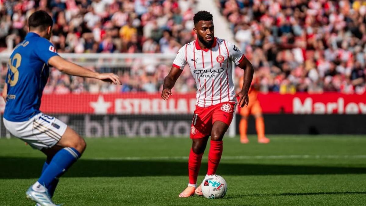 Thomas Lemar en un partido del Girona