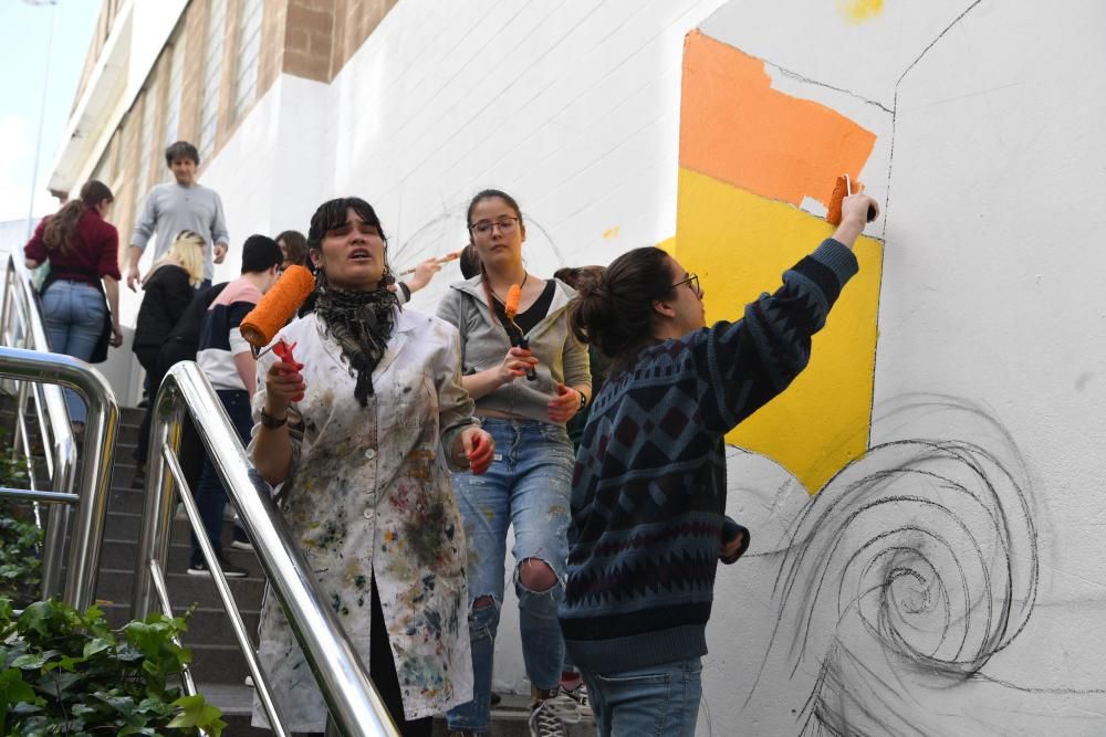 Mural de alumnos de Zalaeta y Pablo Picasso