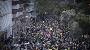 Manifestación docente, el pasado 11 de febrero en Barcelona.