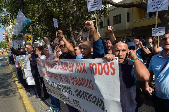 Concentración de taxistas de Gran Canaria