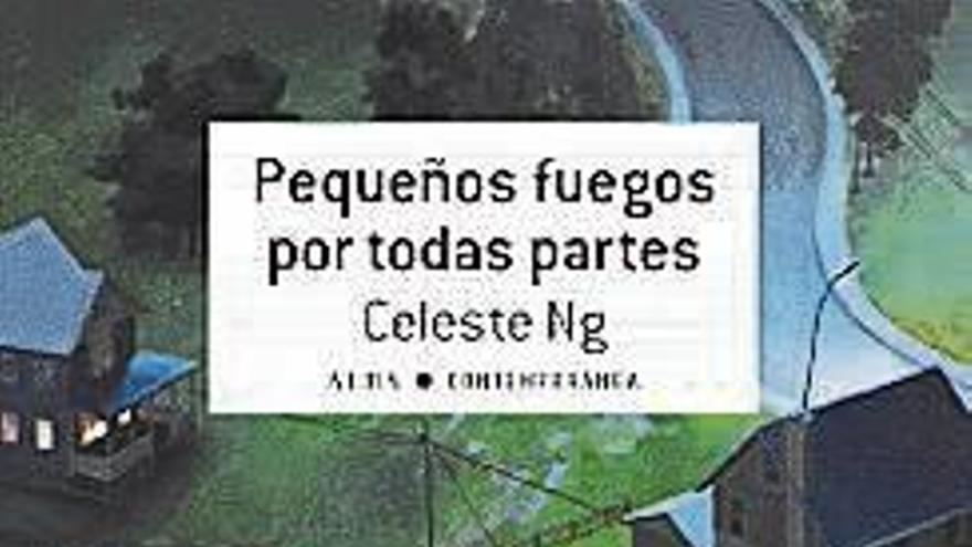 Arriba, portadas de las dos novelas. Abajo, Celeste Ng.