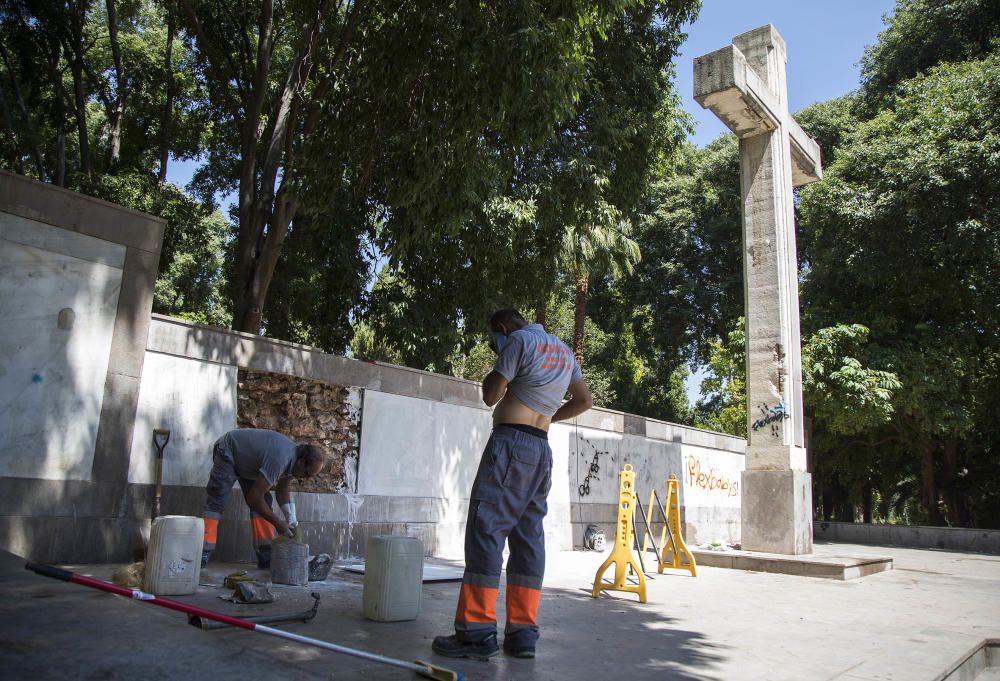 Daños en la Cruz de Ribalta de Castelló