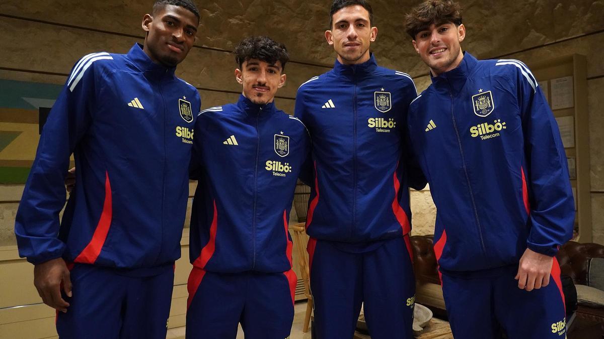 Mosquera, Diego López, Tárrega y Javi Guerra, ayer en la sub-21.