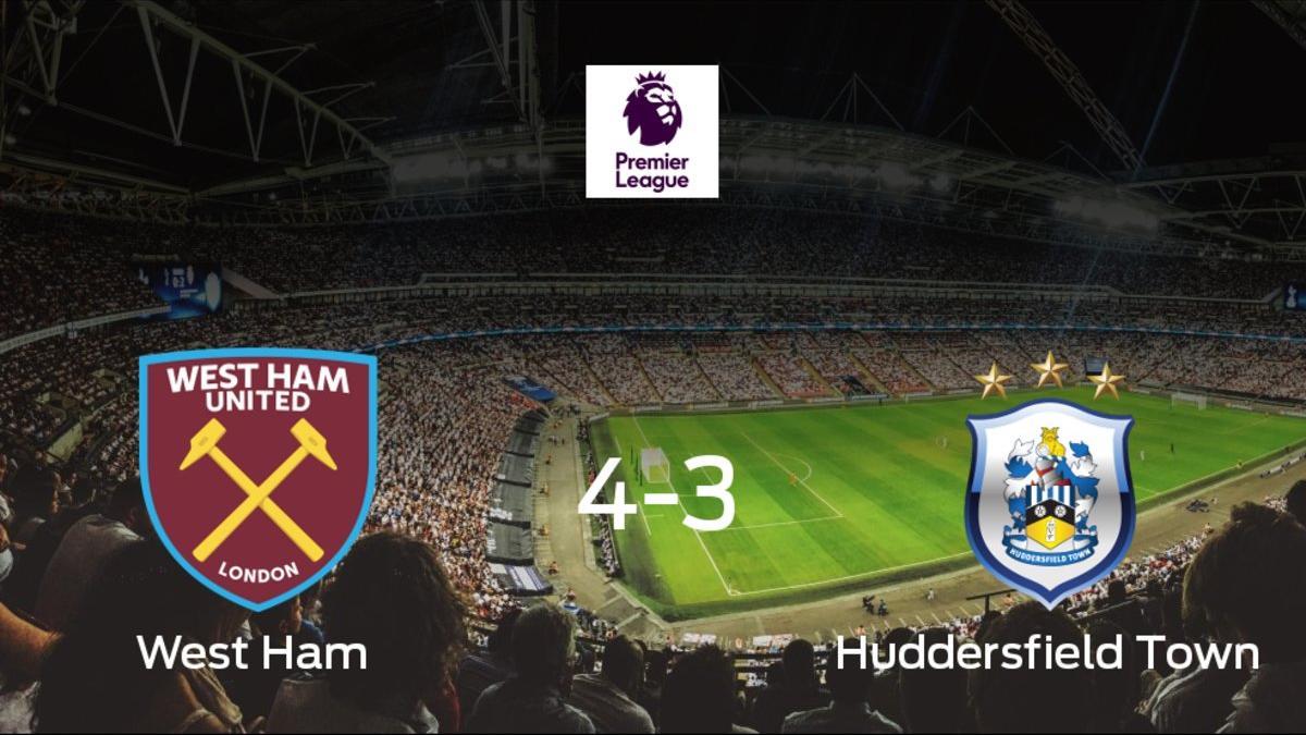 El West Ham venció 4-3 en su estadio ante el Huddersfield Town