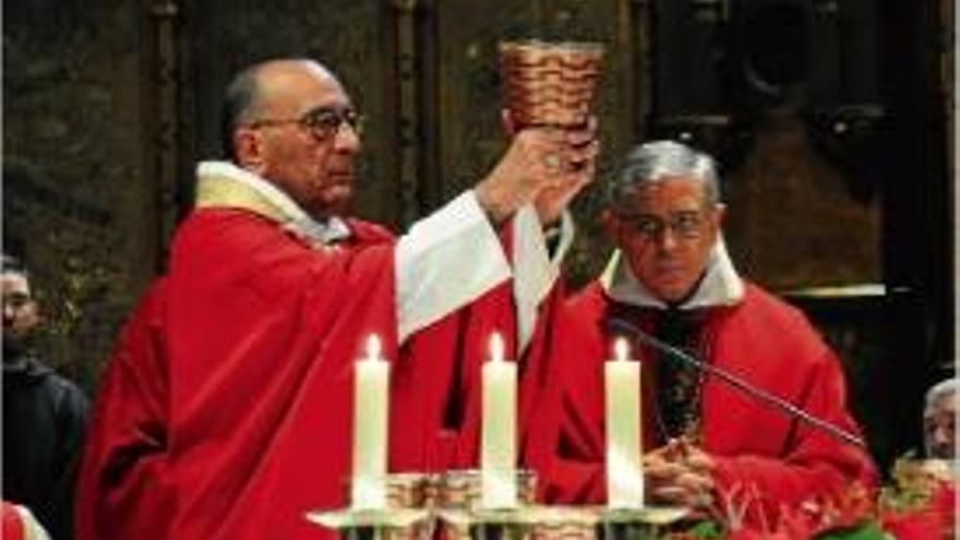 El nou arquebisbe de Barcelona, durant la celebració de Montserrat.