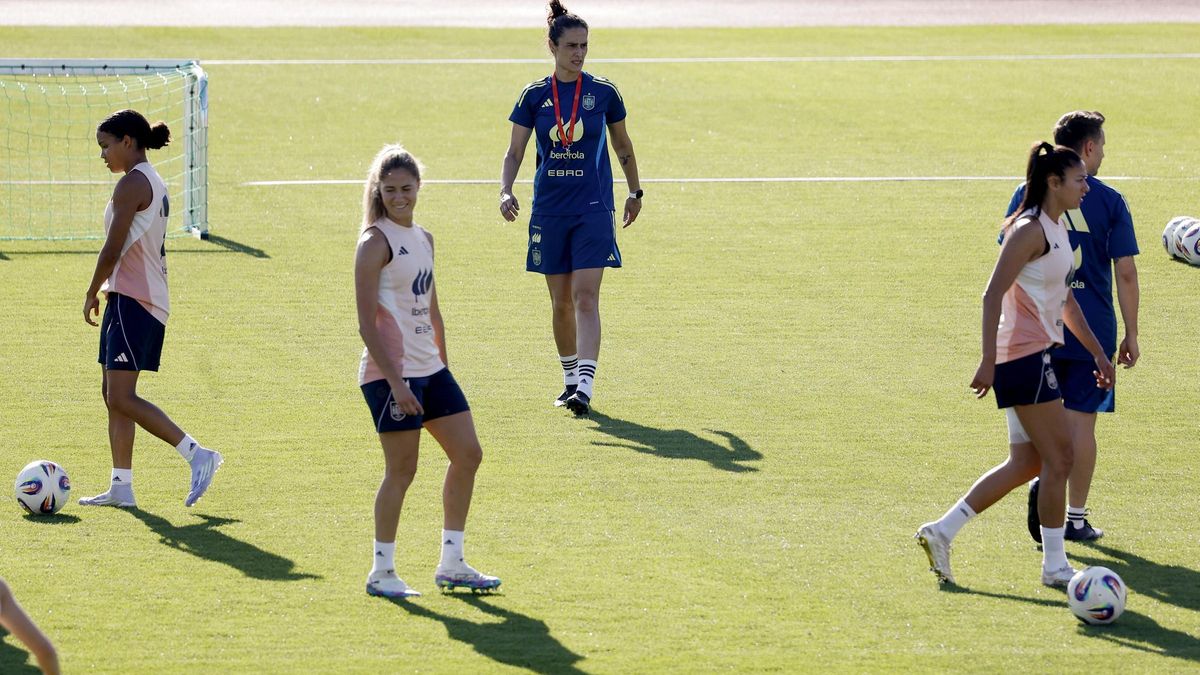 Un entrenamiento de la selección española.