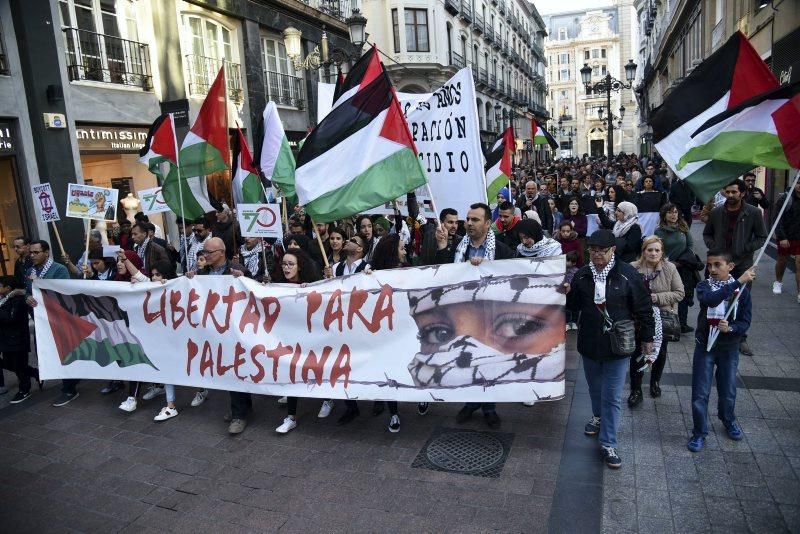 Numerosa manifestación de apoyo a la causa palestina
