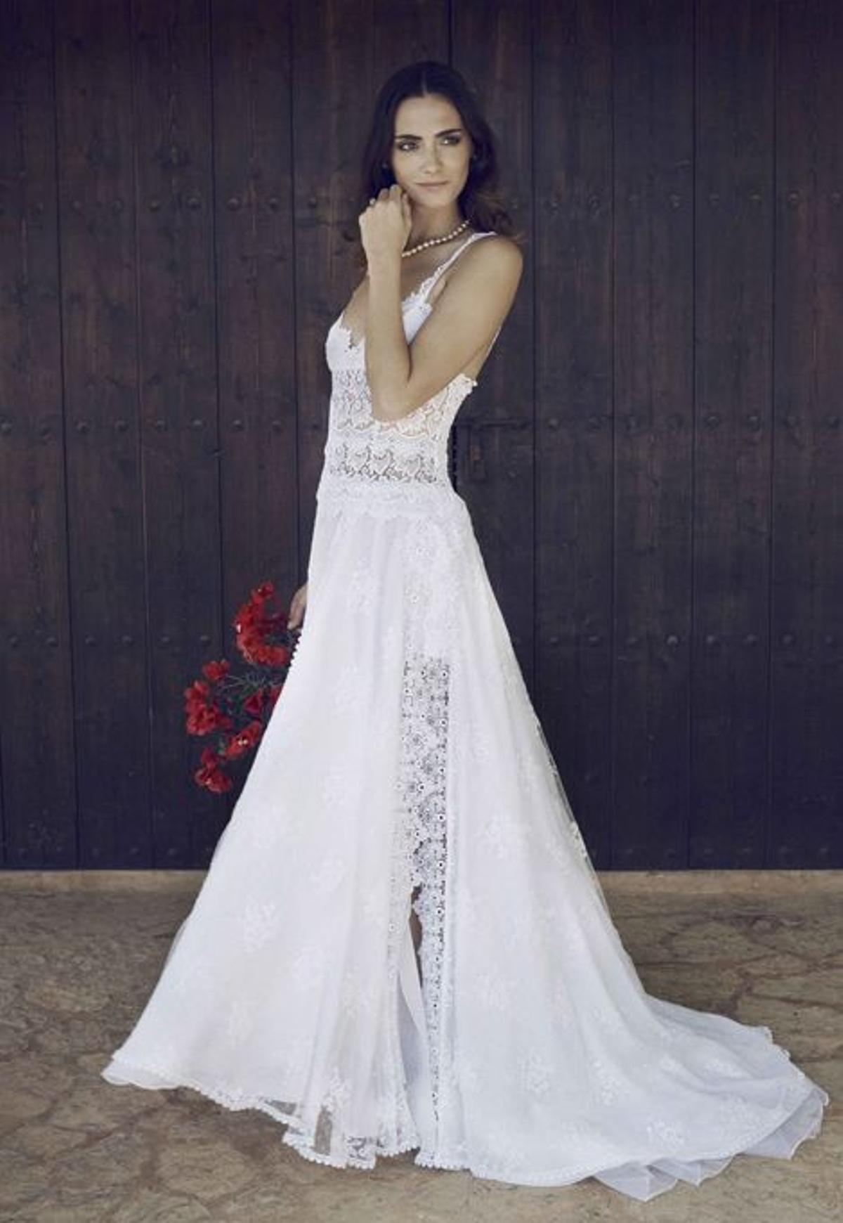 Boda, vestido, novias, adlib, ibicenco, estilo, Charo Ruíz, puntilla, blonda, natural, bohemio