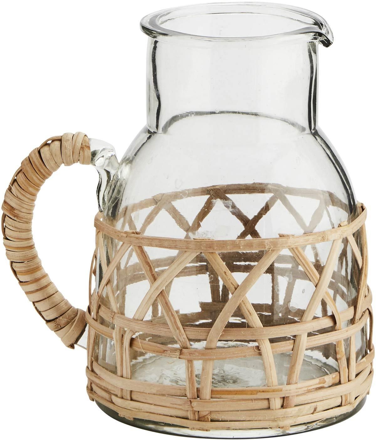 Jarra con fundas de bambú artesanales