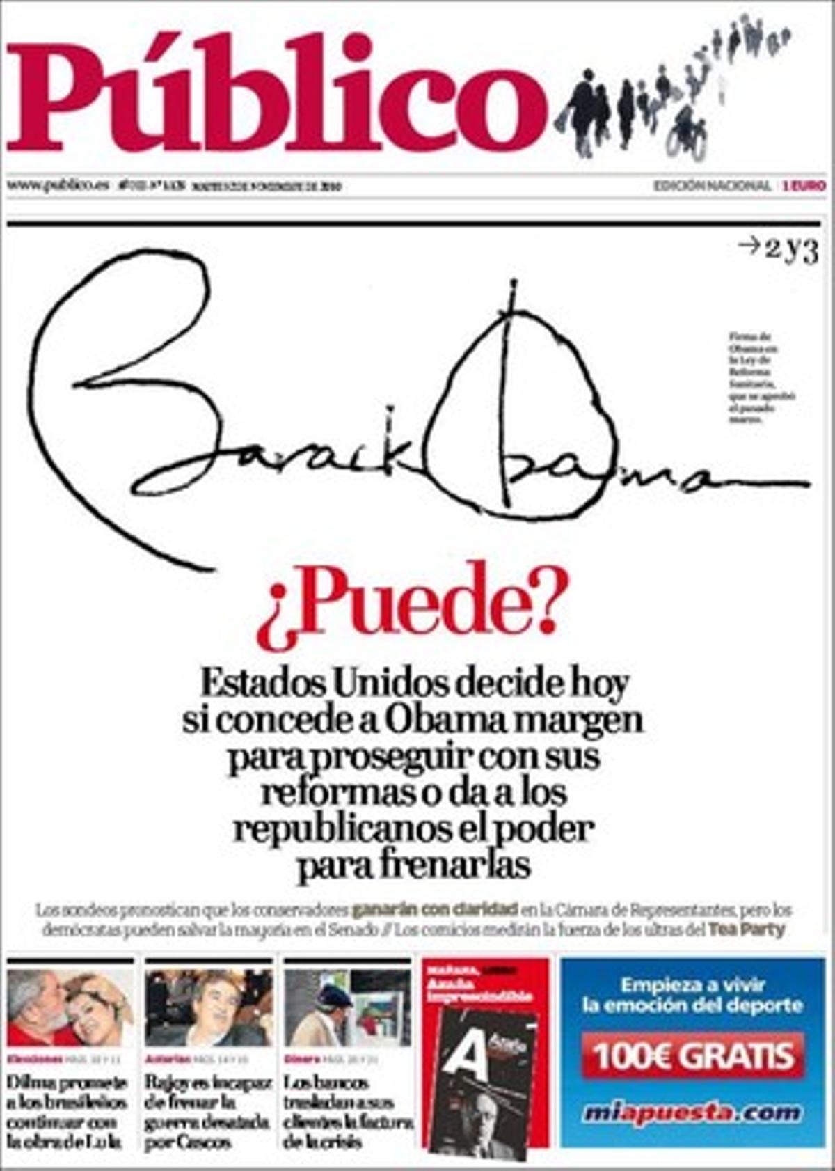 ’Público’ també destaca a dins que el PP no aconsegueix pacificar la guerra provocada per Álvarez-Cascos; que el PP veta a Euskadi el canvi de topònims que va impulsar a Galícia; i que la corrupció es beneficia a Espanya d’una justícia ineficaç.