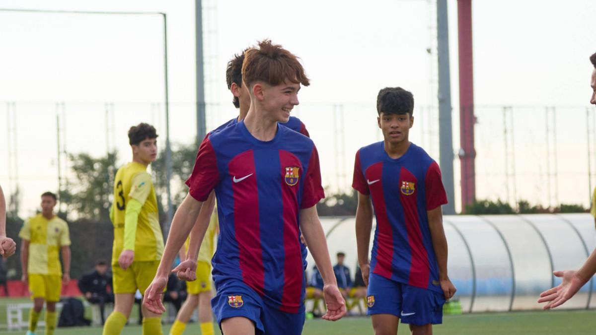 Gerard Mullol marcó el primer gol del partido Infantil A-Mercantil