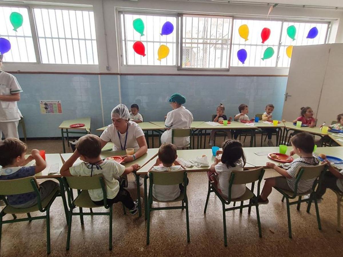 Servicio de comedor de una de las escuelas infantiles de Las Palmas de Gran Canaria.