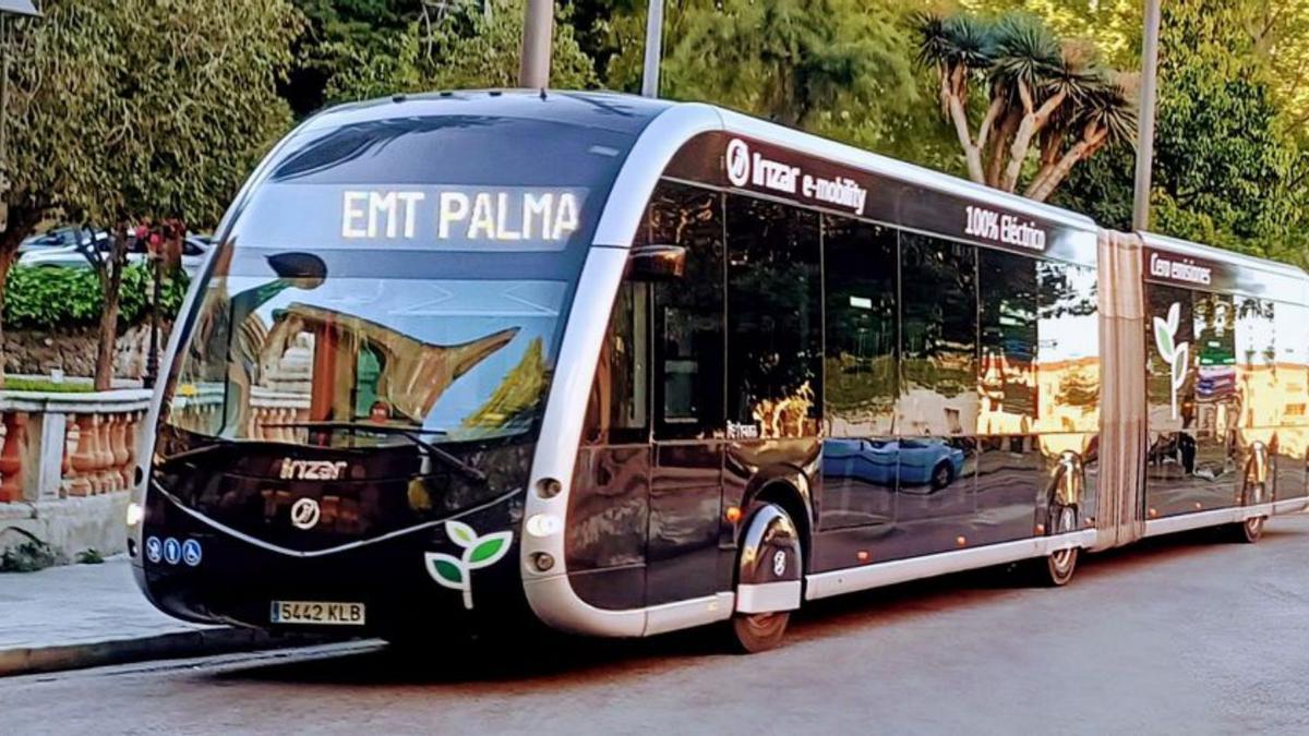 Prototipo de bus eléctrico que circuló por Palma hace unas semanas.