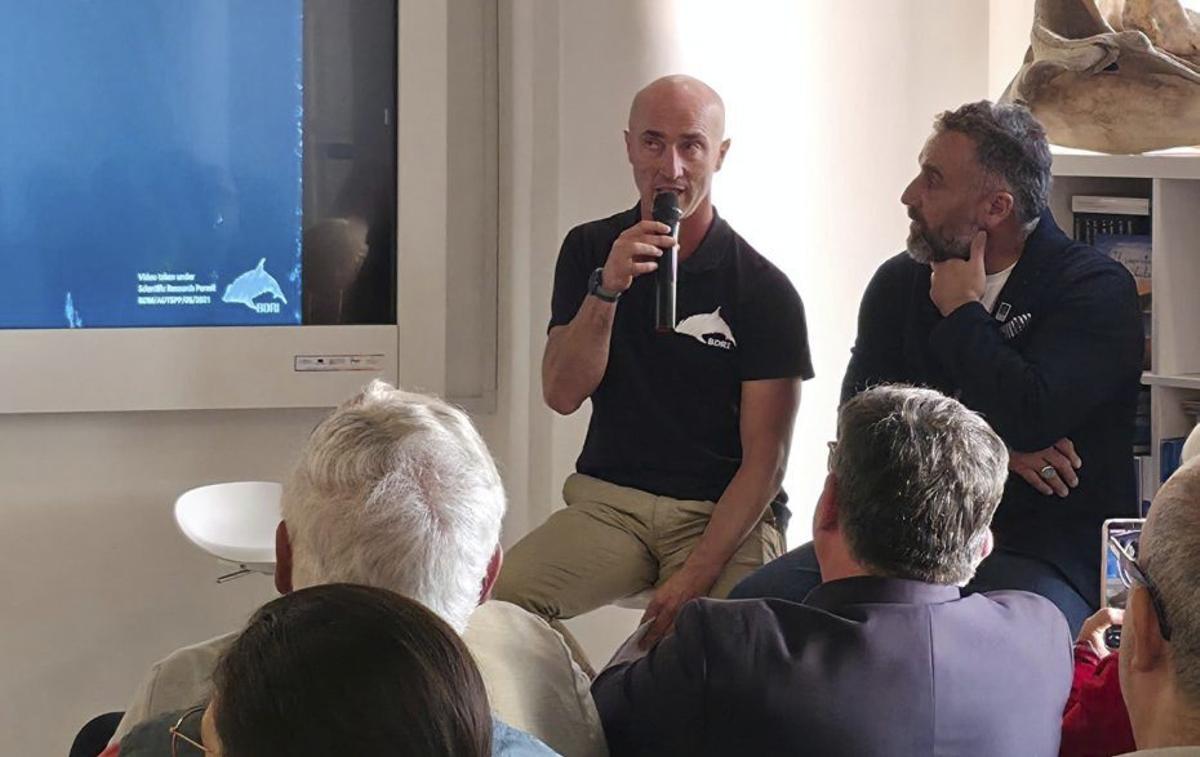Bruno Díaz durante la presentación oficial del Refugio de Delfines San Paolo, celebrada en el Palazzo Amati de Tarento (Italia). | BDRI