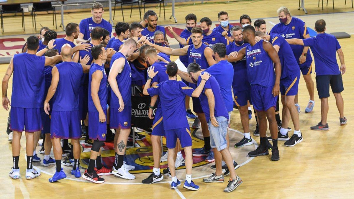 Primer entrenamiento del Barça al completo en el Palau