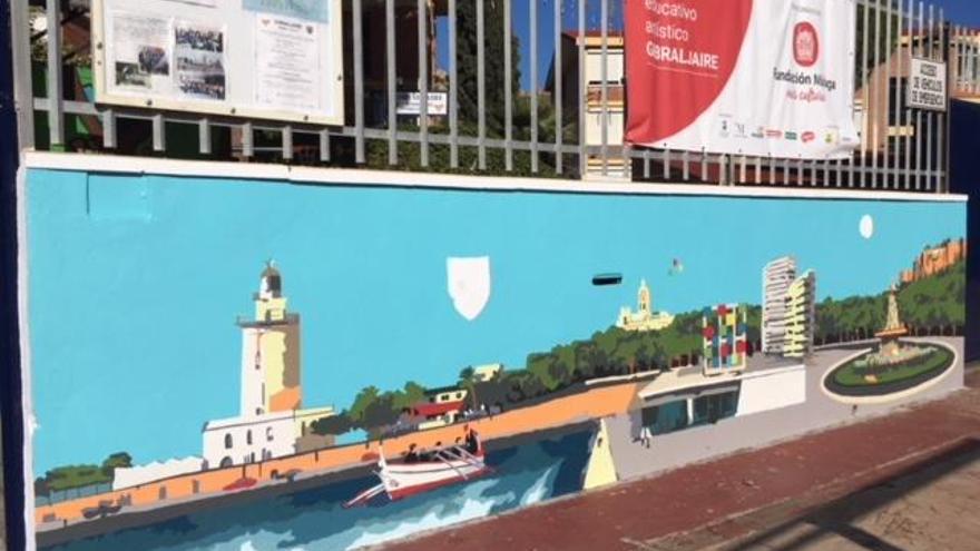 El colectivo Stroke Art ilustra los muros del colegio Gibraljaire