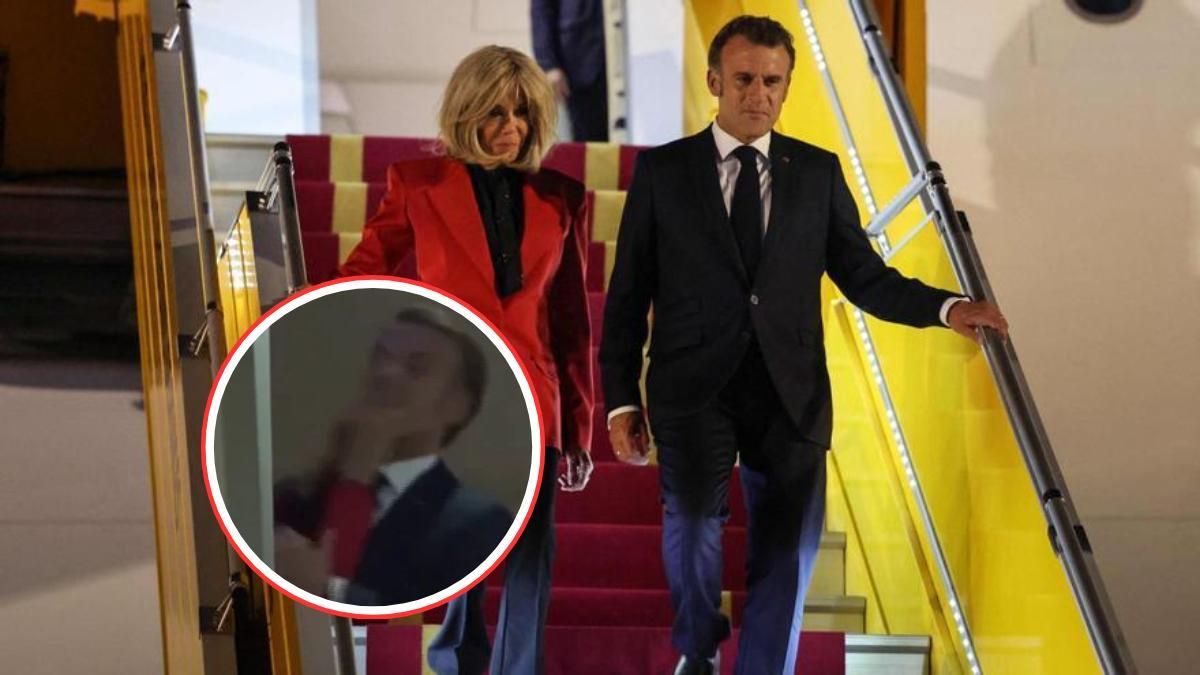 Emmanuel Macron recibe una 'bofetada' de su mujer Brigitte antes de bajar del avión en Vietnam: Así ha sido el viral encontronazo