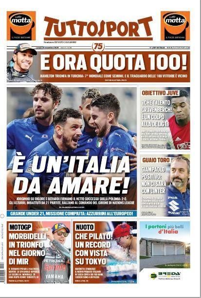 Portada TUTTOSPORT lunes 16 noviembre 2020