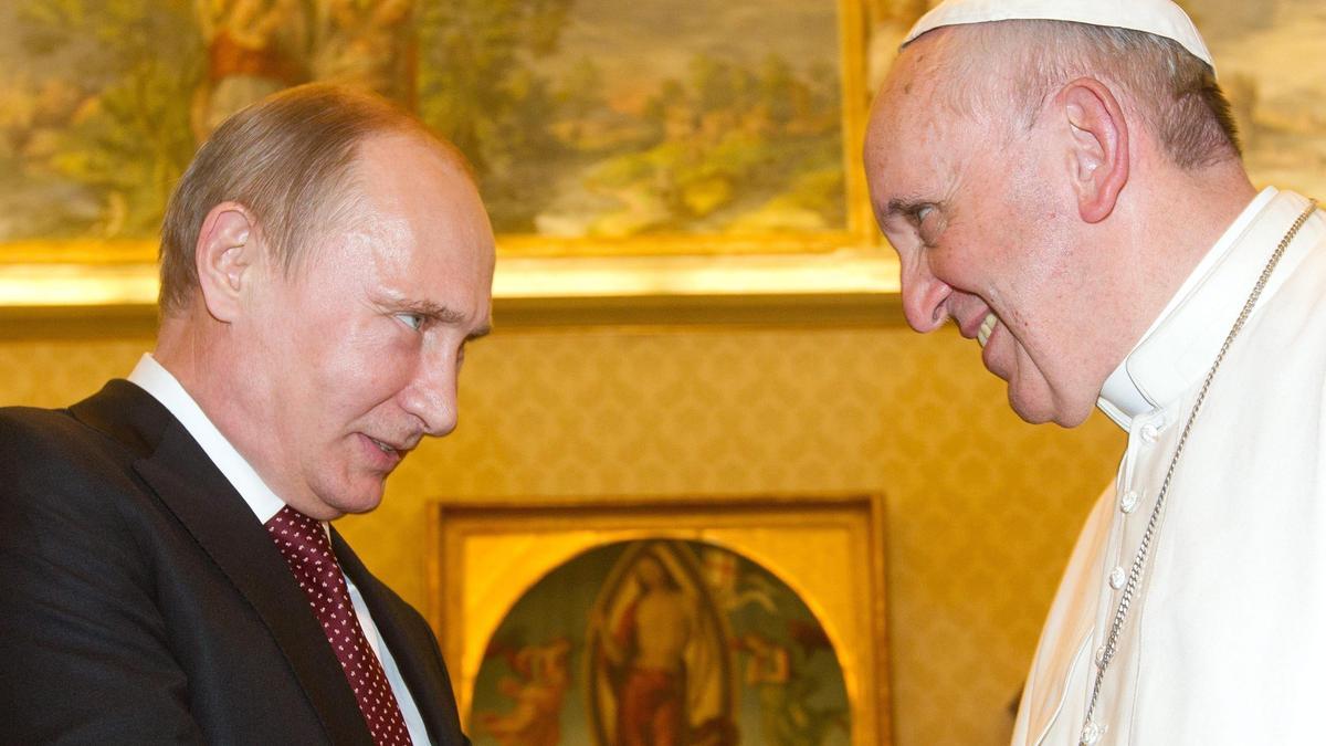 Valdímir Putin y el papa Francisco en una audiencia de 2019.