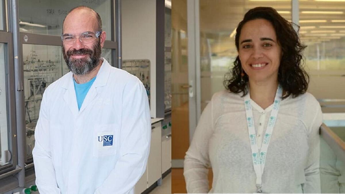 Julián Bergueiro e Sara Abalde-Cela, investigadores do CiQUS que recibirán un ERC Consolidator Grant.