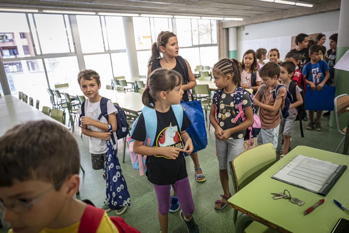 Vuelta a las aulas en el CEIP Pau Casals de Gràcia, en Barcelona.