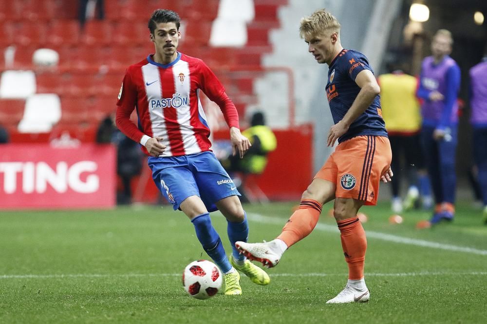 El partido de Copa entre el Sporting y el Valencia, en imágenes