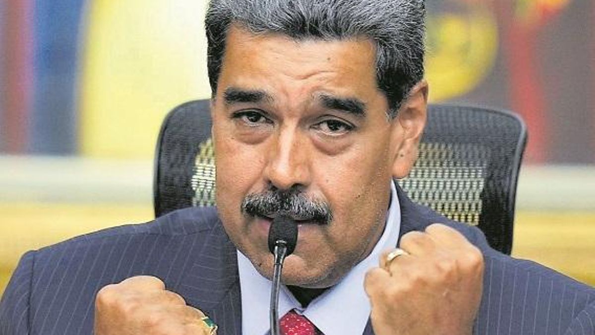 El presidente venezolano, Nicolás Maduro, durante una coferencia en el palacio de Miraflores (Caracas).