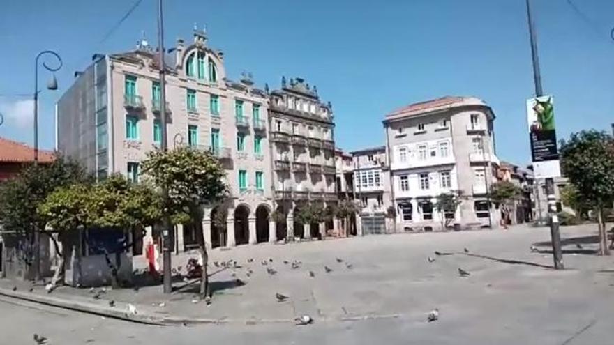 Un paseo por la Pontevedra "vaciada" por el Covid-19