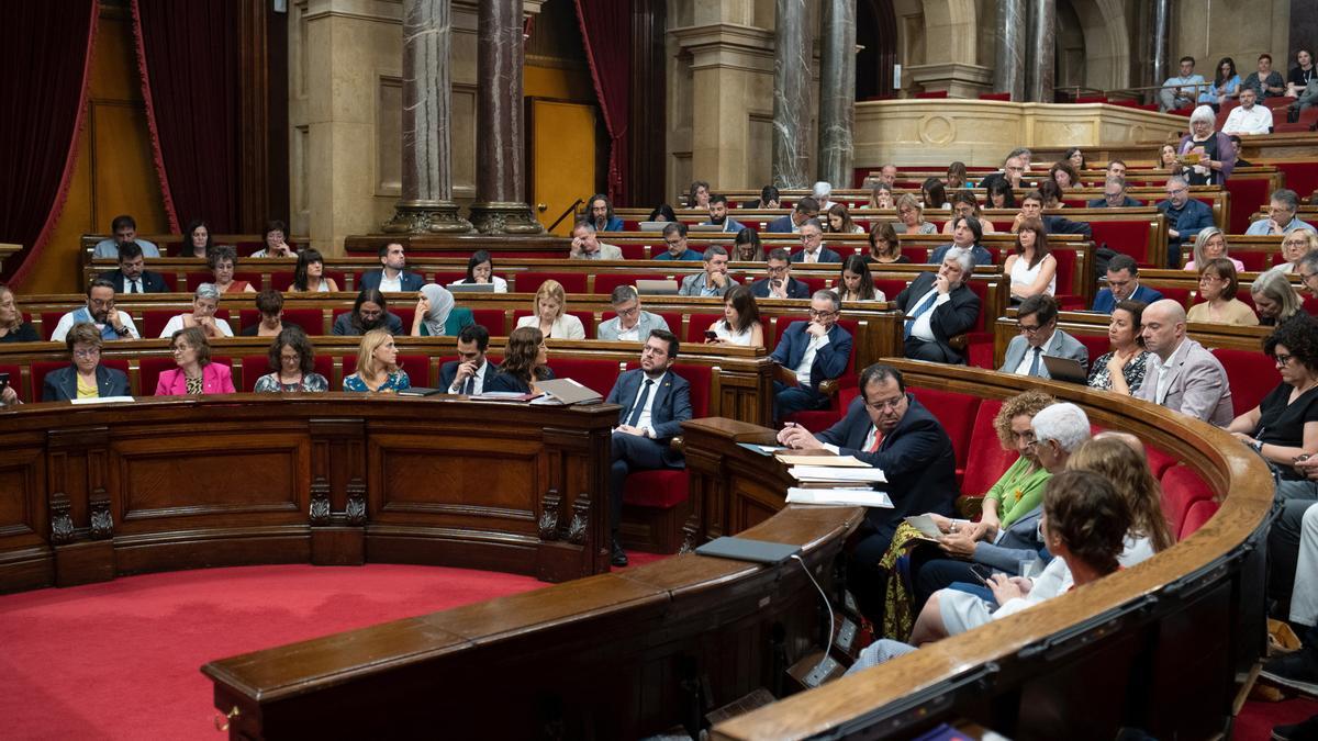 Vista del último pleno de la legislatura, en el Parlament de Catalunya, a 26 de julio de 2023, en Barcelona, Catalunya (España).
