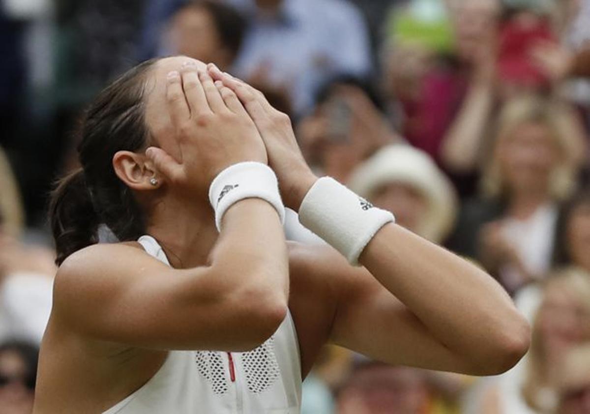 Garbiñe Muguruza en la final de Wimbledon 2017