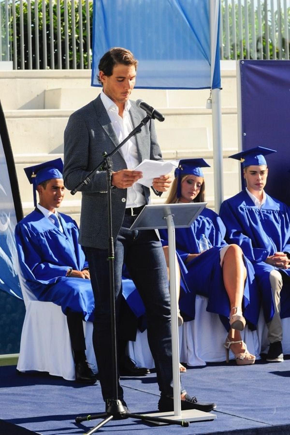 Rafa Nadal preside una fiesta de graduación, discurso de Rafa Nadal