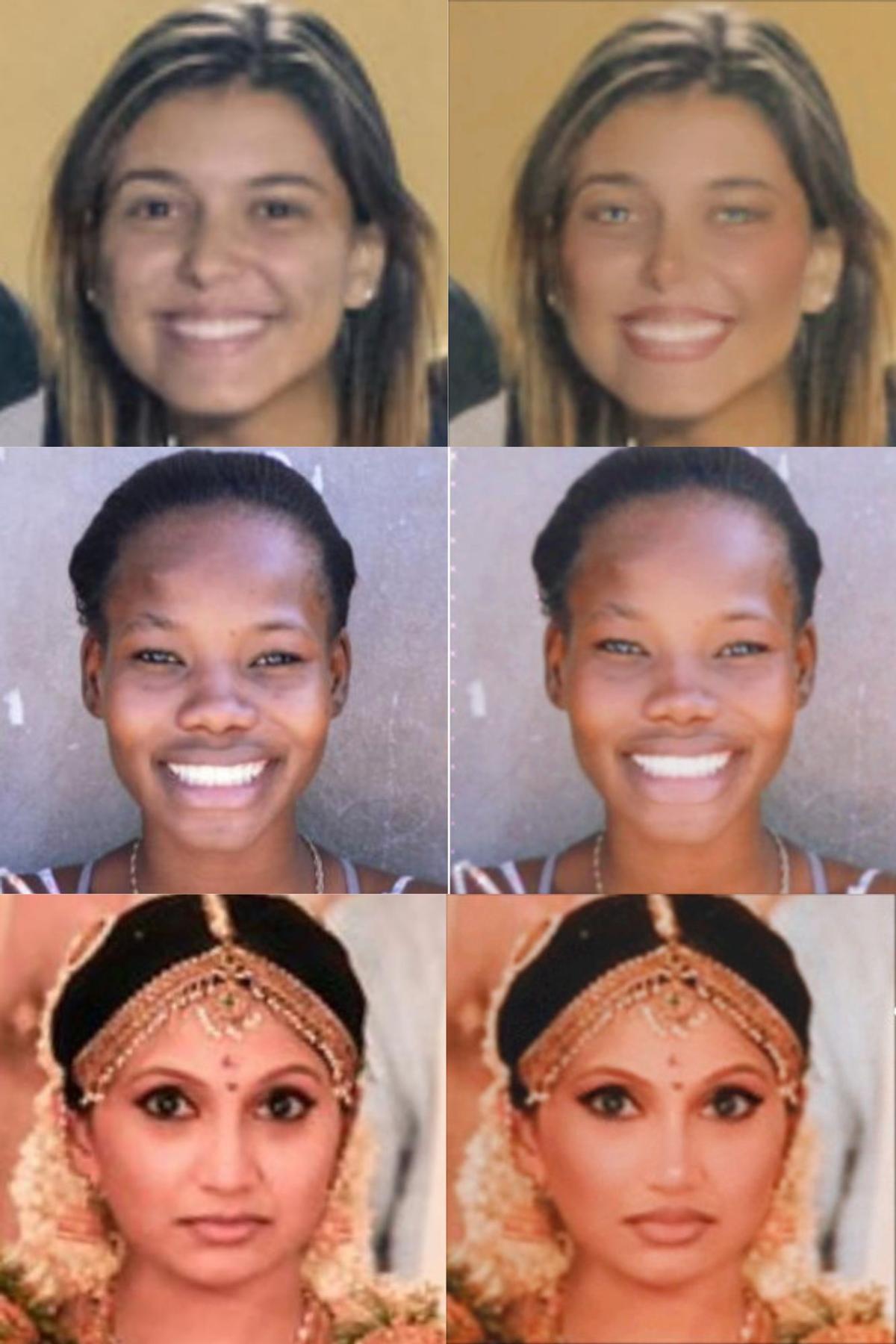 Varias fotografías de caras usadas en el estudio de la fundación Ellis de Alicante
