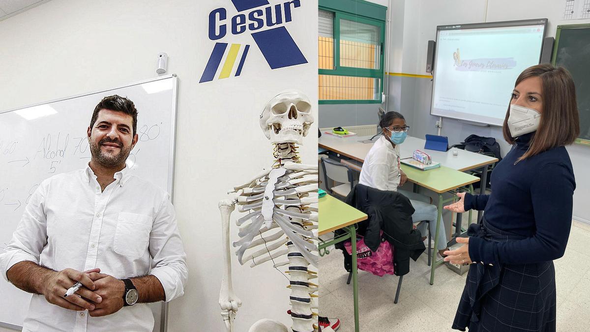 Julio Carmona, profesor de FP en Cesur Cáceres, y Susana Díaz, profesora de Lengua en el IES José Manzano de Don Benito.