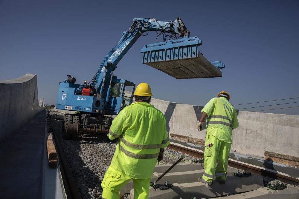 Reconstrucció del pont sobre el riu Tordera destruït pel Gloria