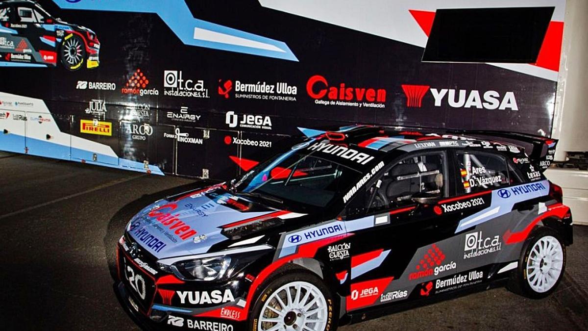 El Hyundai i20 R5 con el que Ares y Vázquez correrán el Nacional y el Europeo. |  // ARES RACING