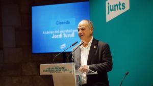 Jordi Turull, secretario general de Junts durante las jornadas sobre fiscalidad celebradas en Barcelona