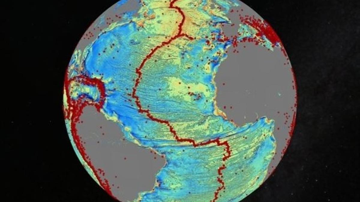 Mapa del fondo marino, por el Scripps Institution of Oceanograph.