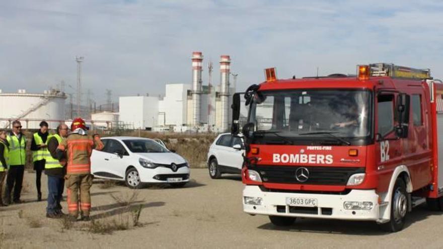 El ejercicio movilizó al parque de bomberos.