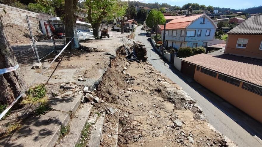 Zona en la que se están ejecutando los trabajos en el Eirado de Cela.