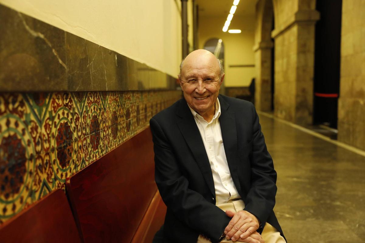 Gerardo M. Fernández González, esta tarde, en el Antiguo Instuto.