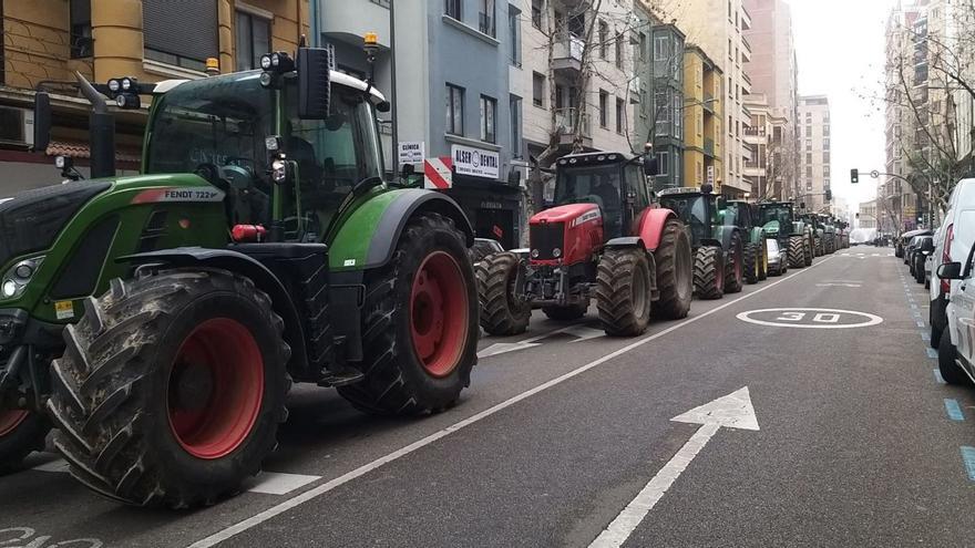 Una veintena de tractores hacen sonar el hartazgo del sector agrario en Zamora