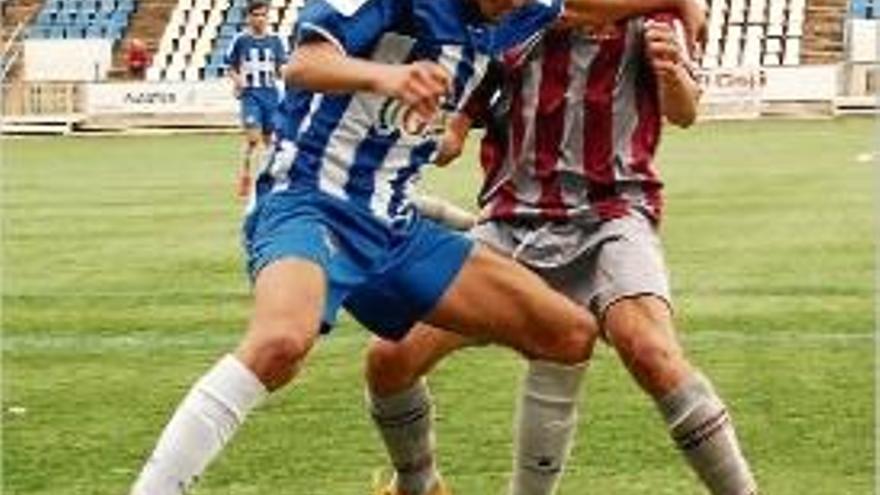 Una acció d&#039;un partit del Figueres d&#039;aquesta temporada.