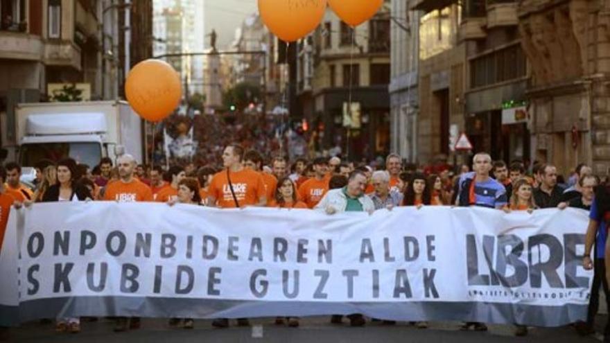 La izquierda abertzale se manifiesta en Bilbao contra los "juicios políticos"