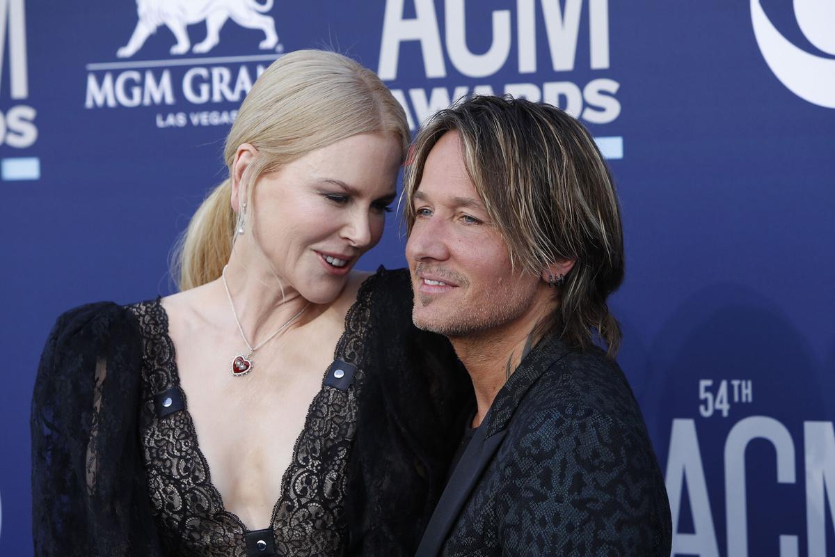 Nicole Kidman y Keith Urban, en los premios de la Academia de Country, en el MGM Grand Garden Arena, en Las Vegas, en abril de 2019.