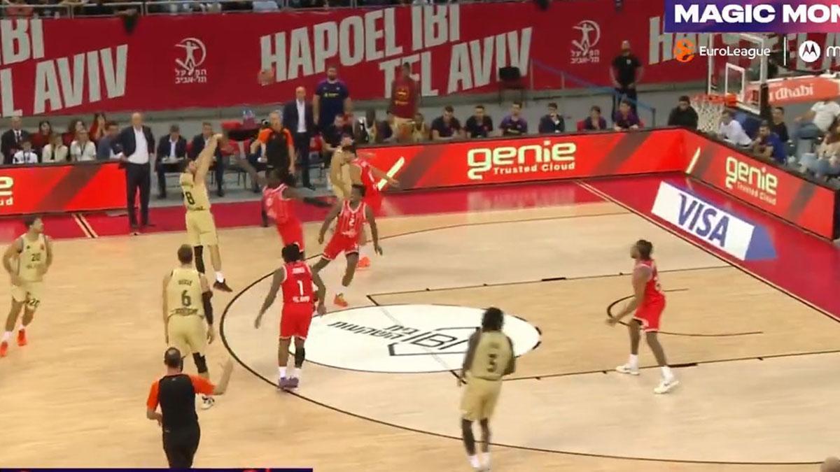 Triple espectacular de Darío Brizuela ante el Hapoel Tel Aviv en Euroliga