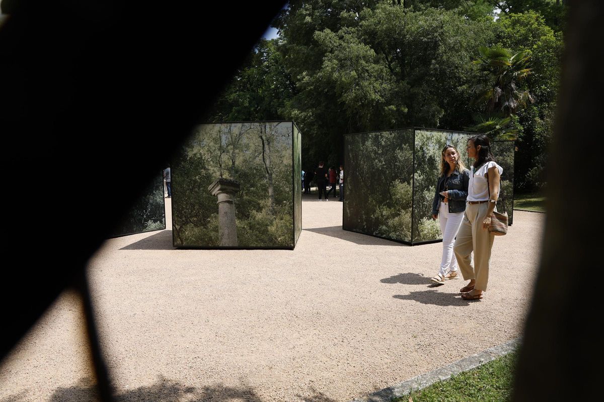 La instalación de 'Las horas del Sol' en los jardines del Campo del Moro.