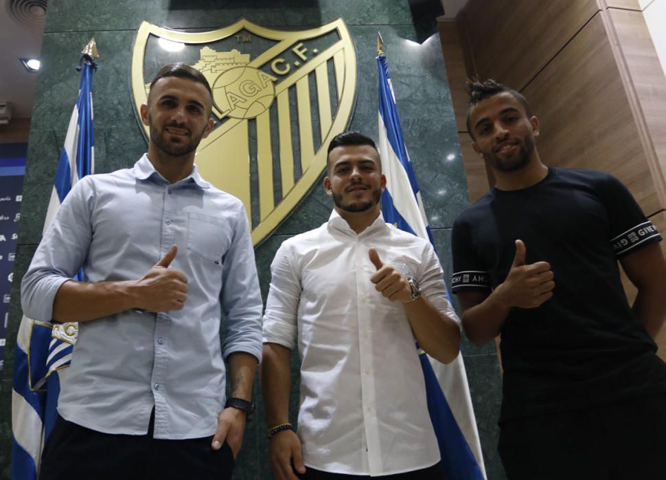 El Málaga CF presenta a Sadiku , González, y Benkhemassa