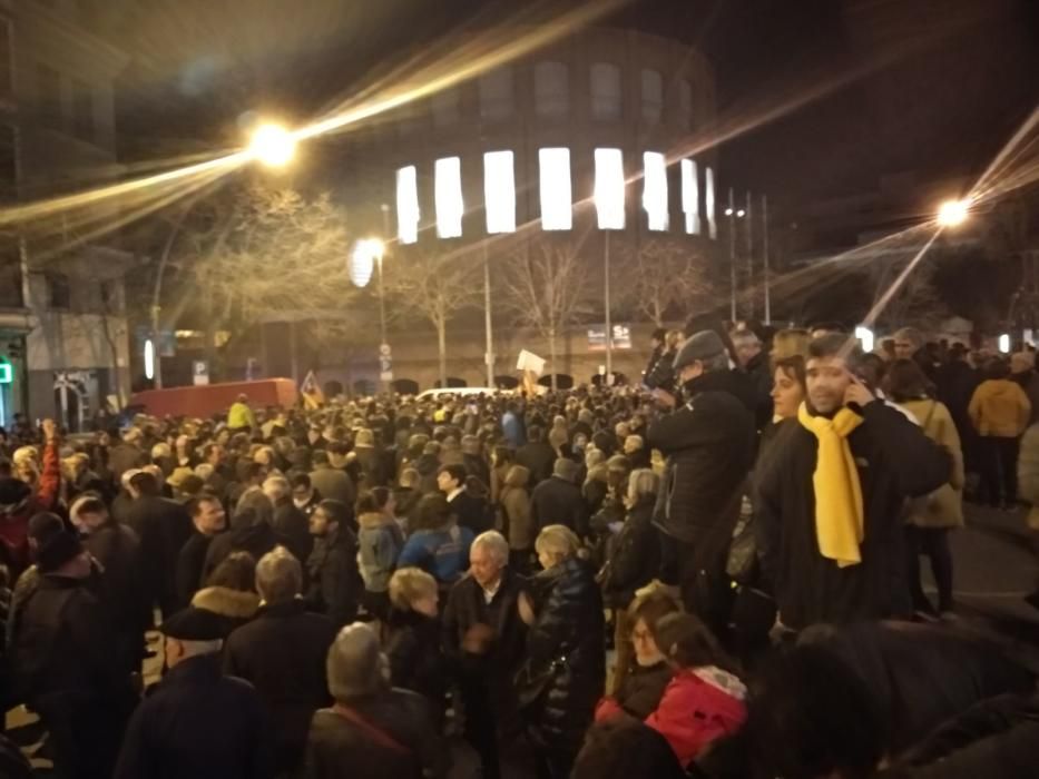 Concetració a Girona després de l'empresonament de líders independentistes