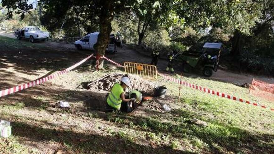 Sondeos realizados en O Castro el pasado otoño. // A. Villar